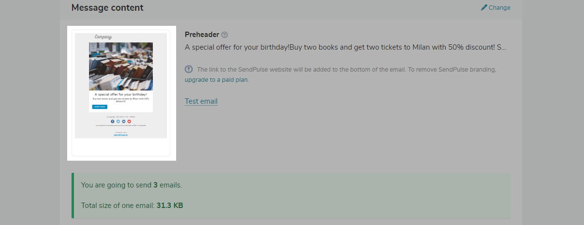 Email preview Email preview