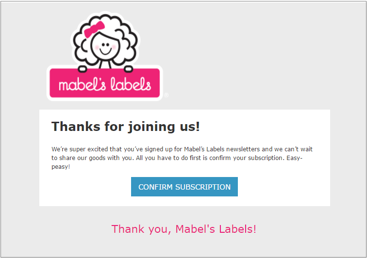 marbles labes thank you email