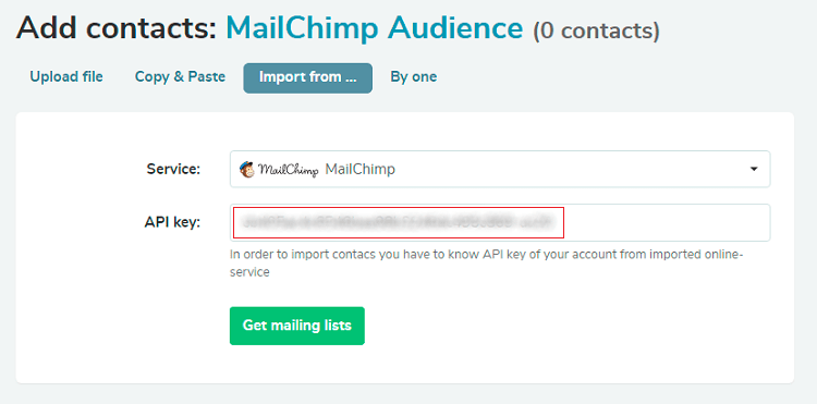 MailChimp export list via API