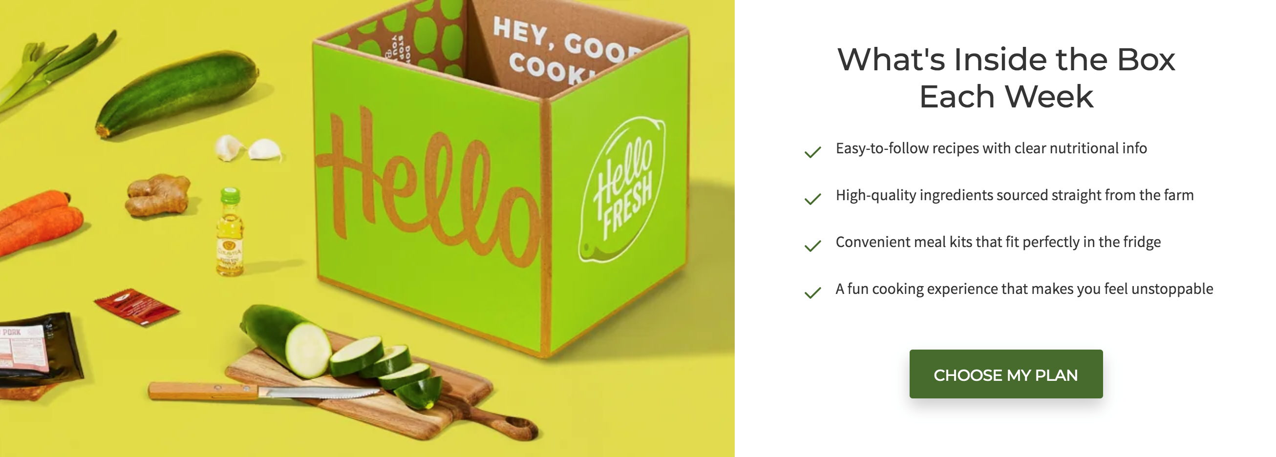 hellofresh landing page design