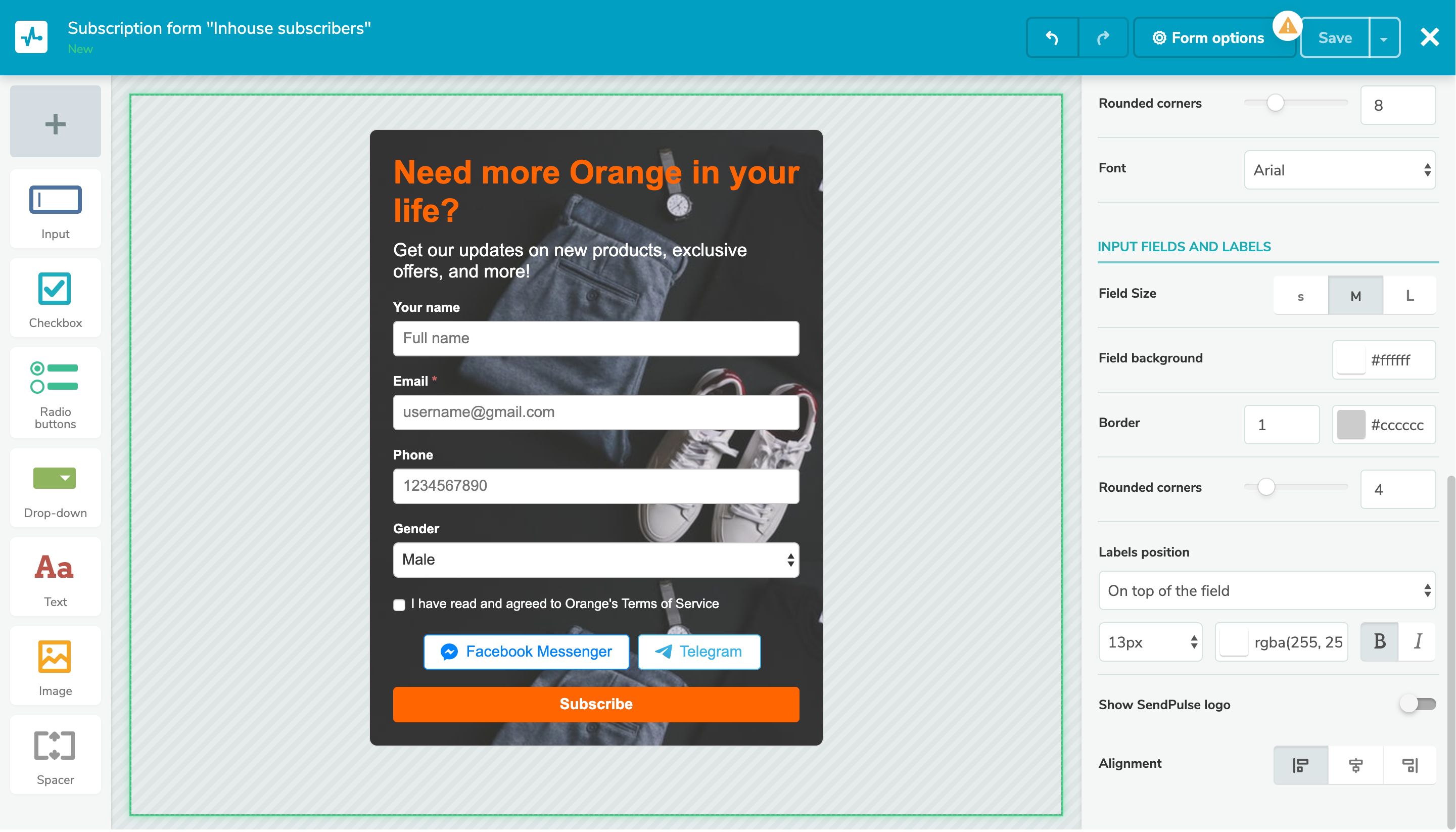 sendpulse form builder sendpulse form builder