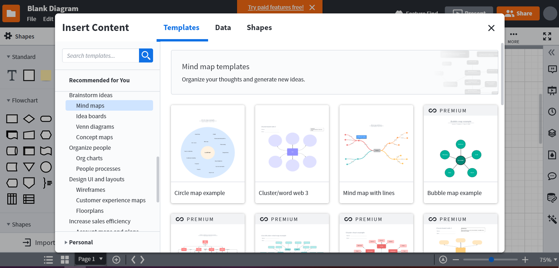 mind map templates