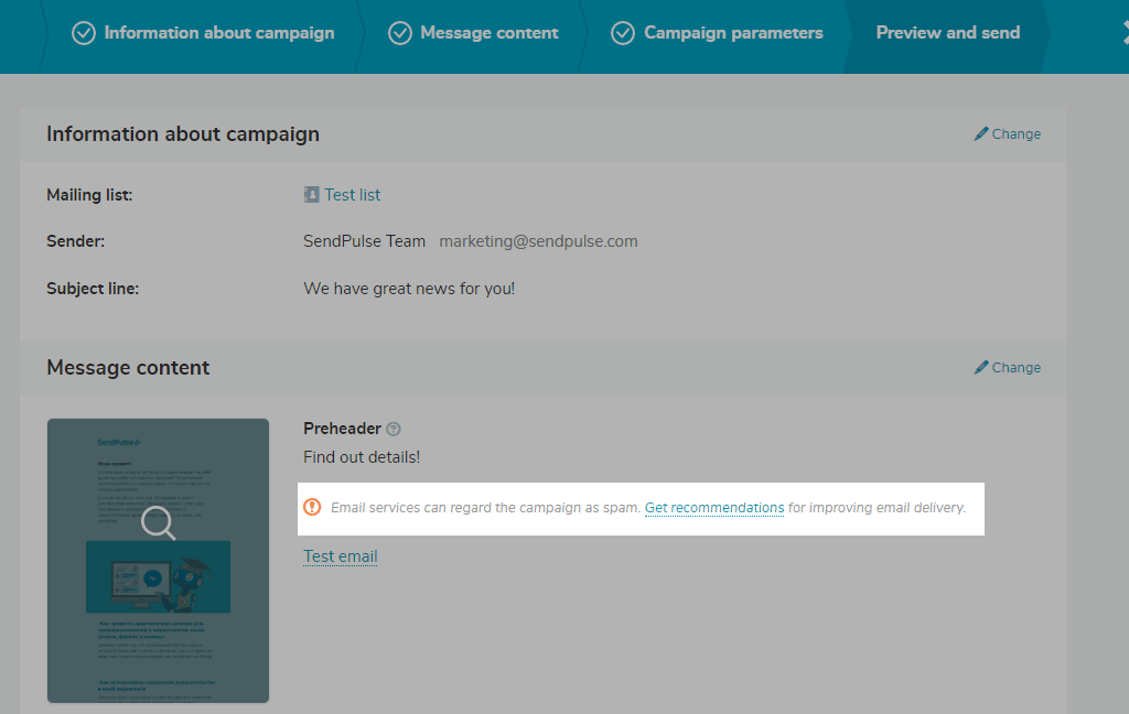 Get spam checker' recommendations Get spam checker' recommendations