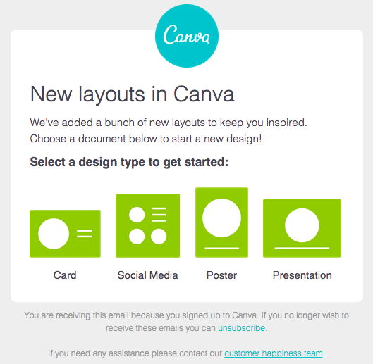 Bulk email from Canva