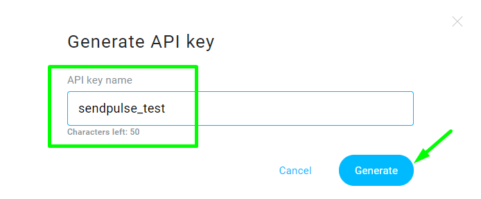 generate API key
