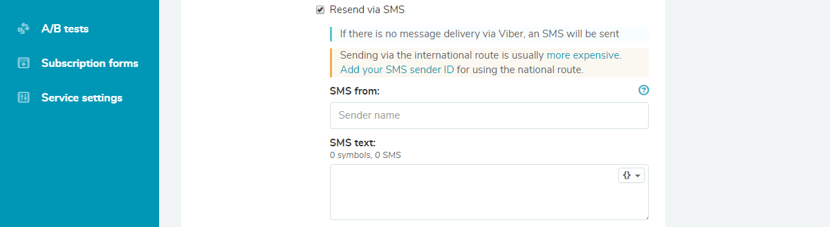 Resend messages via SMS