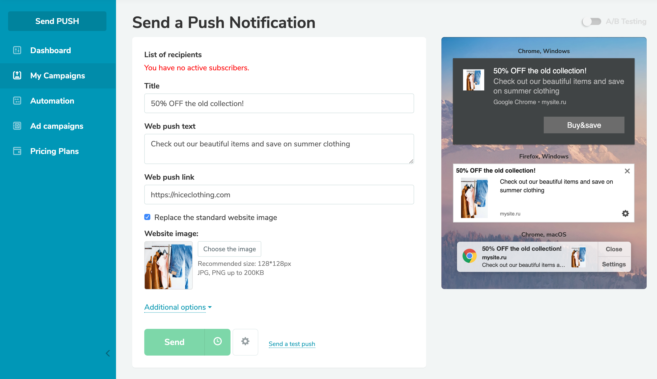 Web push campaign Web push campaign