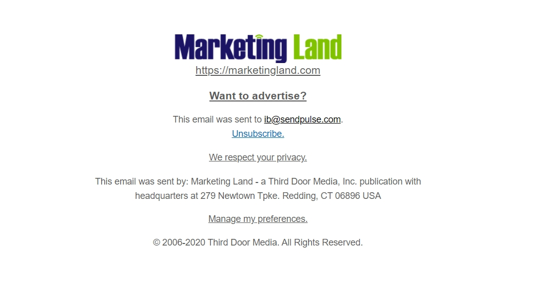 Email footer Email footer