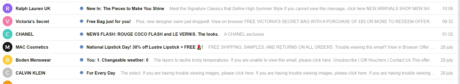 Email sender's name Email sender's name
