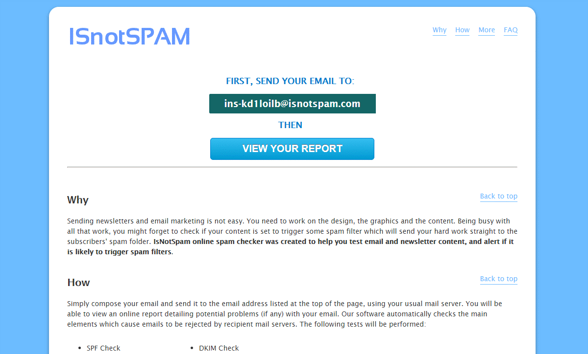 ISnotSPAM ISnotSPAM