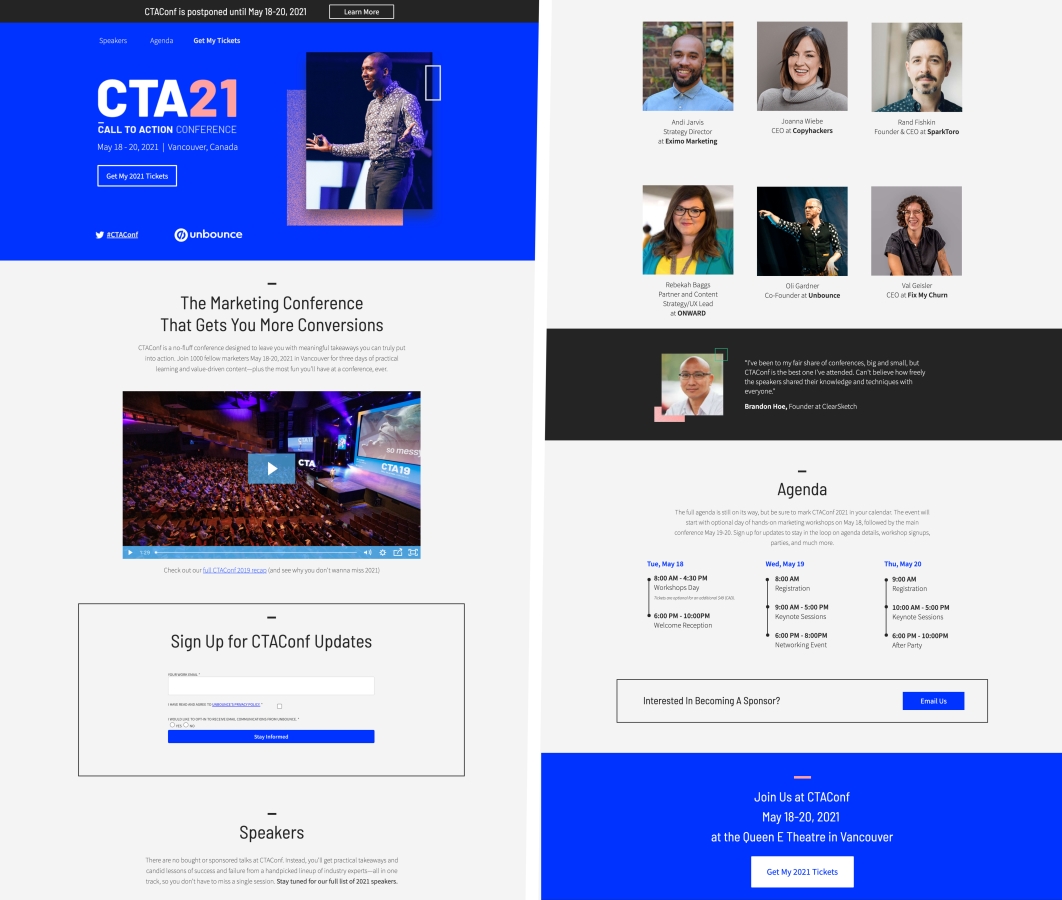 A landing page A landing page