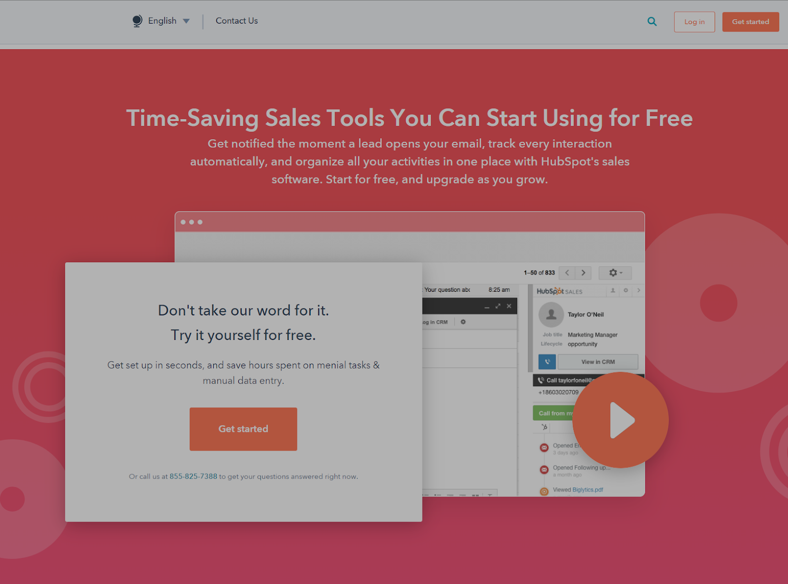The relevant copy on HubSpot The relevant copy on HubSpot
