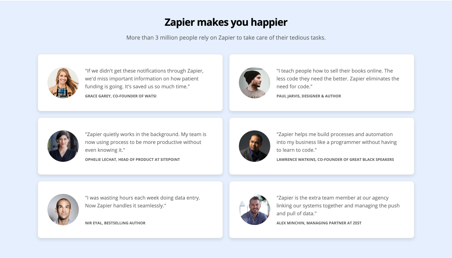 Customers' testimonials Customers' testimonials