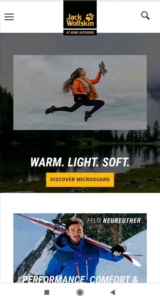 Mobile landing page Mobile landing page