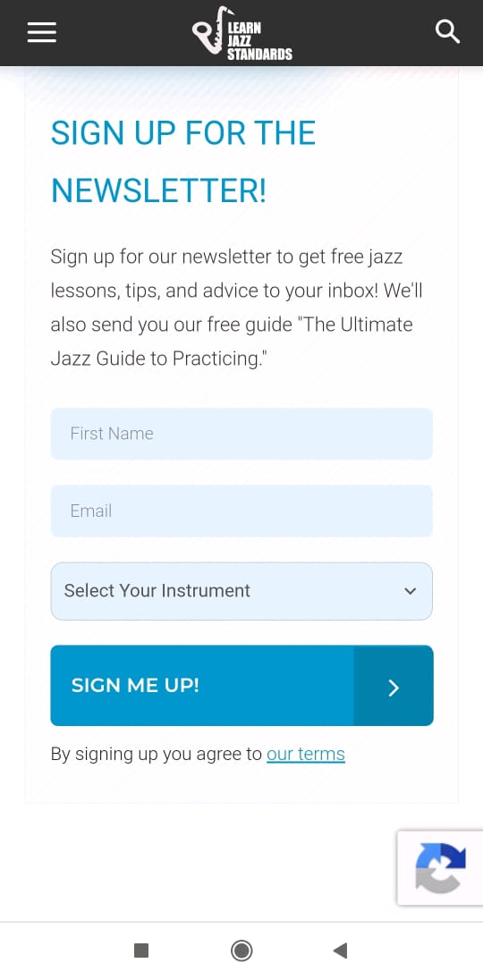 Mobile landing page Mobile landing page