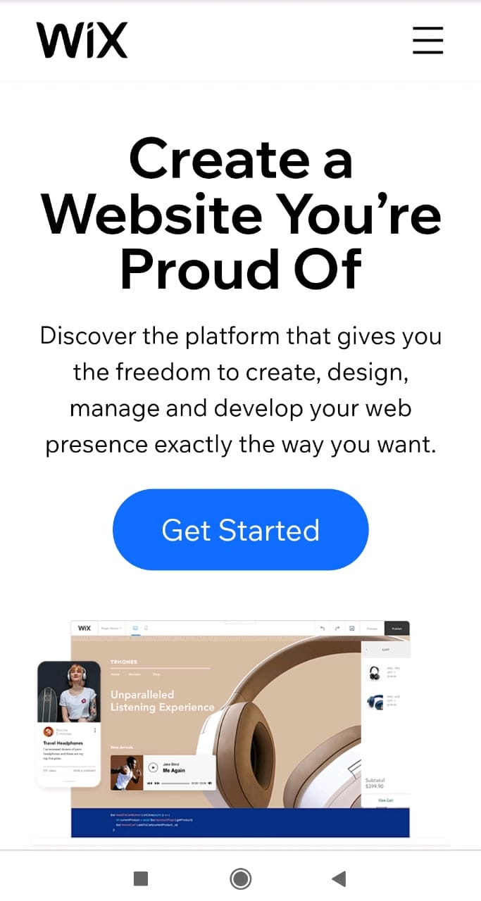 Mobile landing page Mobile landing page