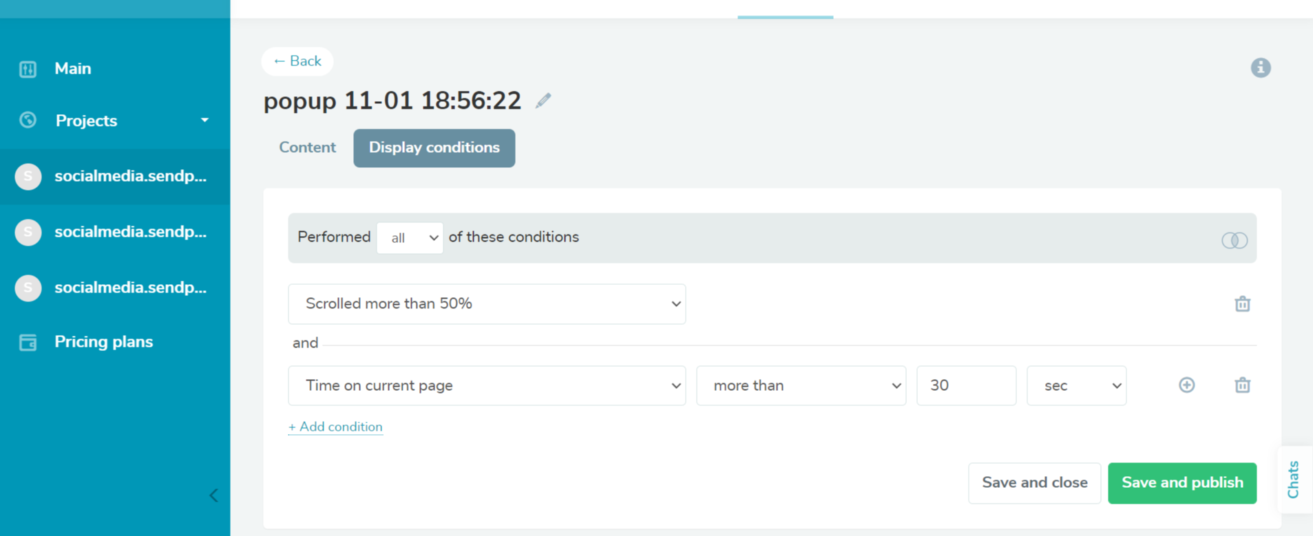 SendPulse popup builder SendPulse popup builder