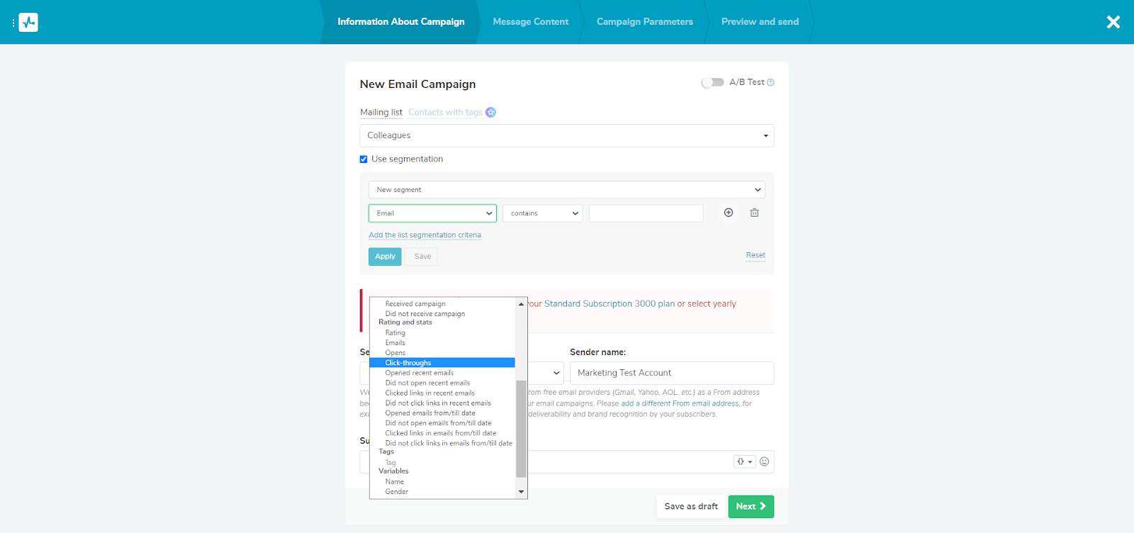 Email segmentation Email segmentation