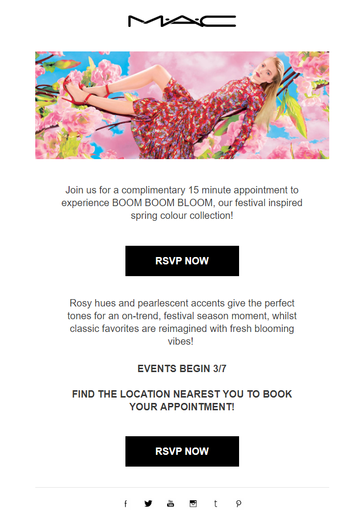 Event invitation email