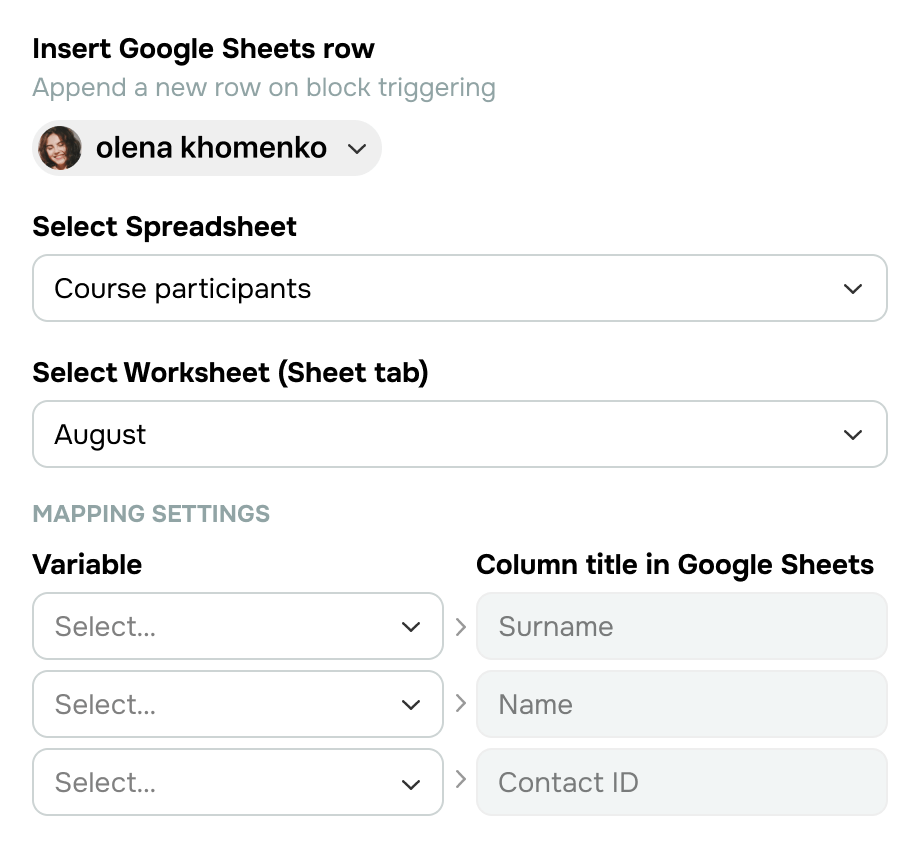 Integrieren Sie Google Sheets