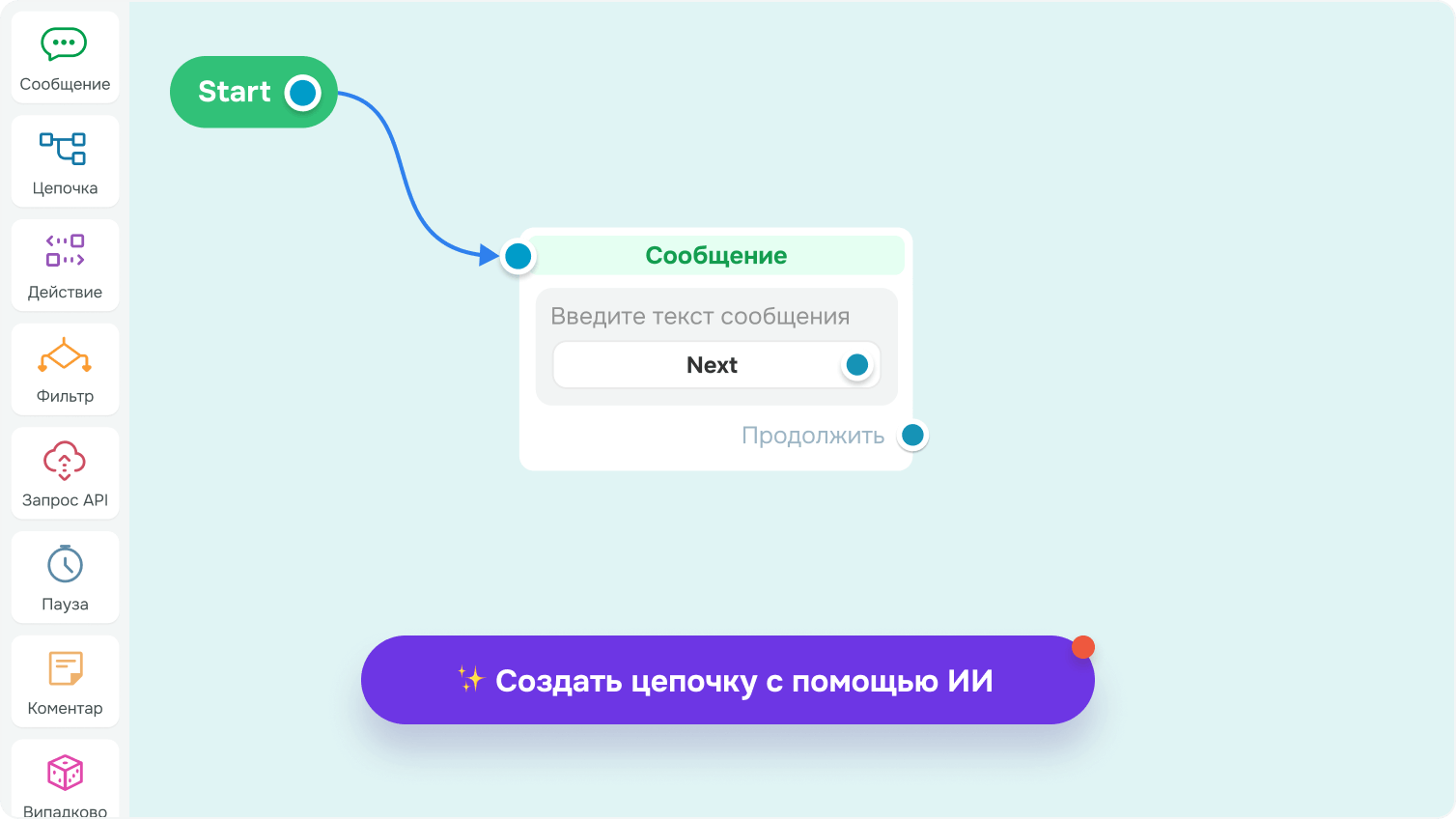 Генерация цепочки с помощью искусственного интеллекта