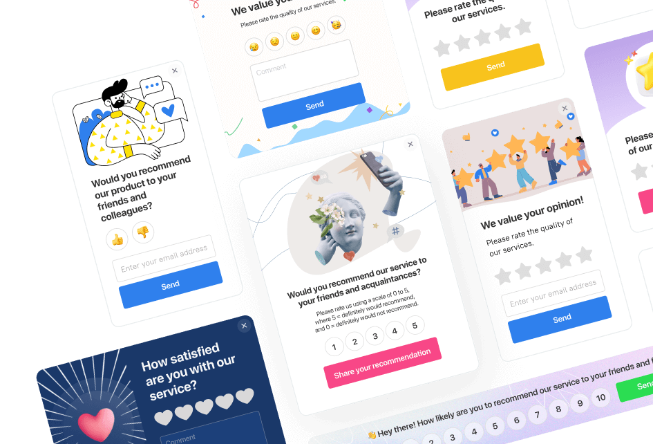 Starten Sie die Analyse des Kundenerlebnisses mit vorgefertigten NPS-Widgets