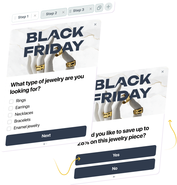 Pop-up surveys on your website