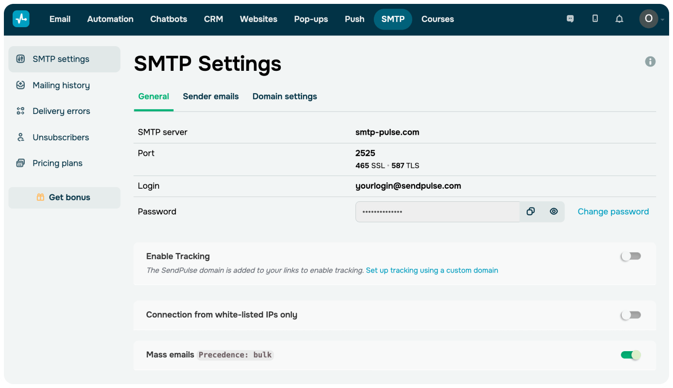 SMTP server for email marketing