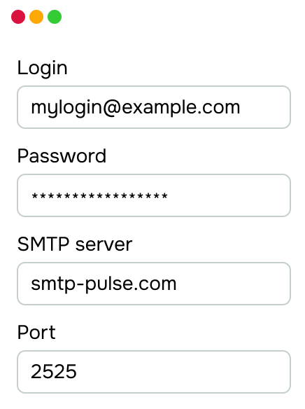 smtp settings