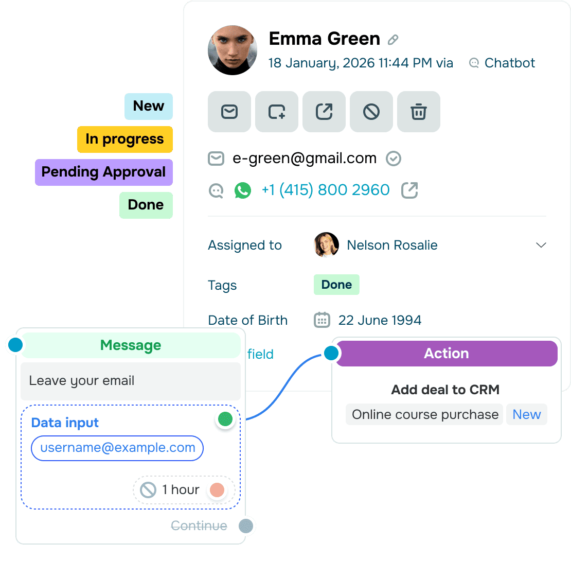 Real-time CRM system syncing