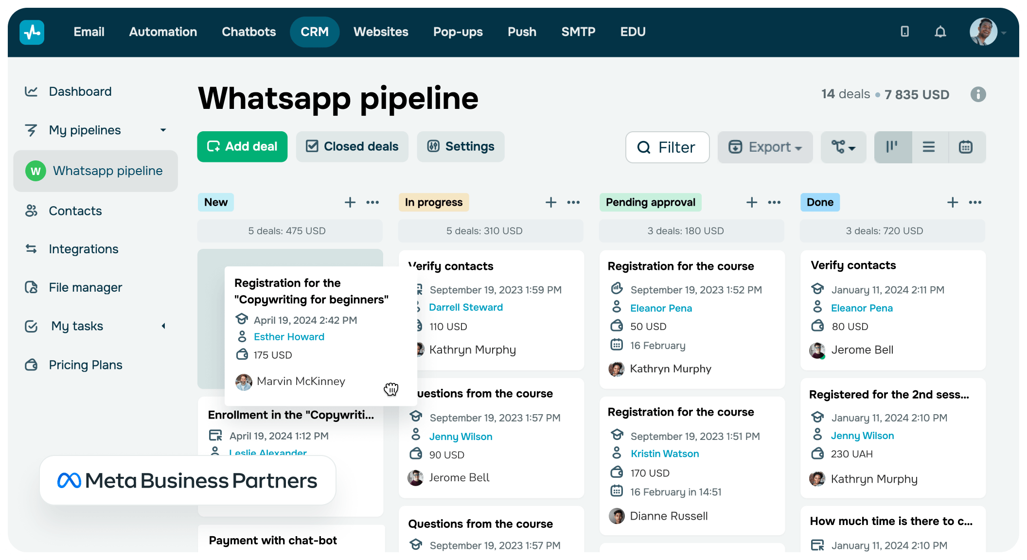 CRM and WhatsApp integration